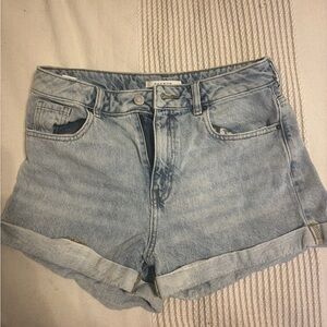 PacSun Light Wash High-Rise Denim Roll-Hem Shorts